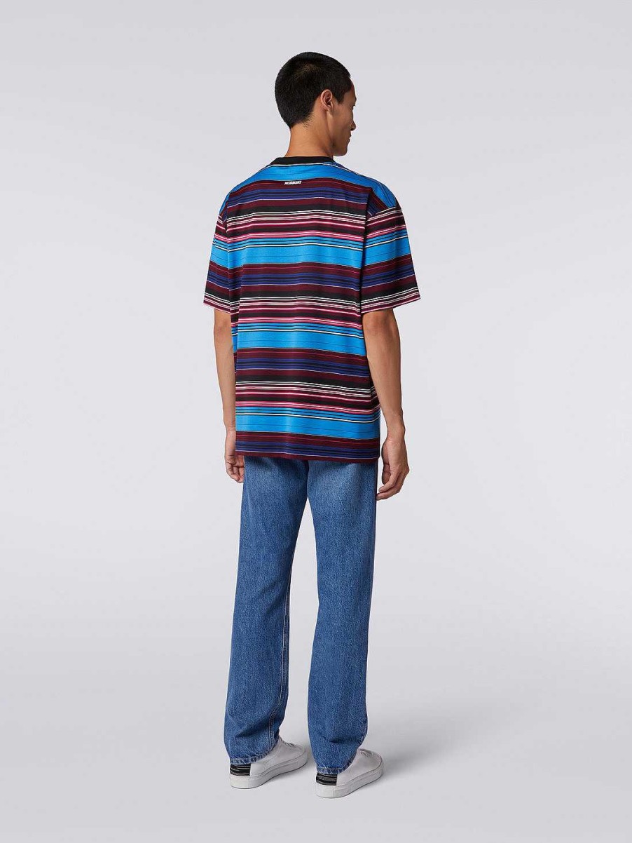 Uomini Missoni Polo E Magliette | T-Shirt In Jersey Di Cotone A Righe Multicolore