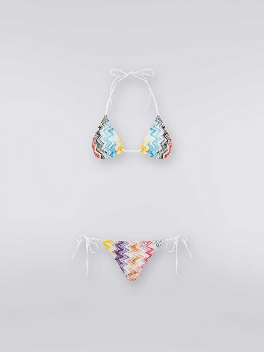 Donne Missoni Costumi Da Bagno | Bikini In Misto Viscosa A Zig Zag Multicolore