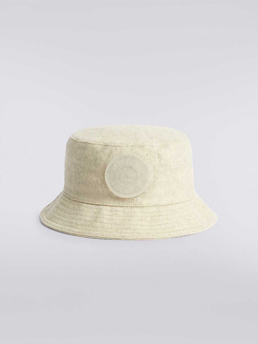 Uomini Missoni Cappelli | Cappello Bucket In Misto Lana Con Patch Logo Multicolore