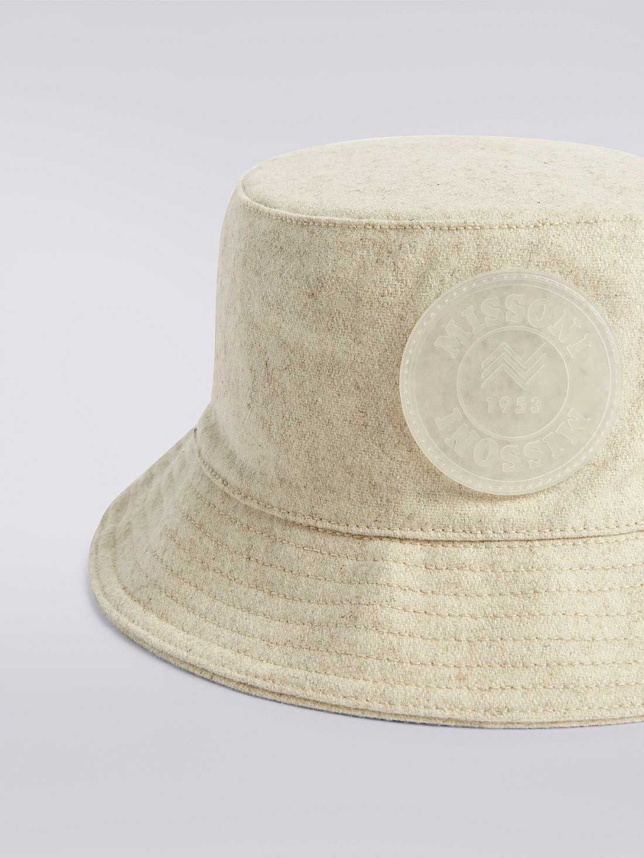 Uomini Missoni Cappelli | Cappello Bucket In Misto Lana Con Patch Logo Multicolore