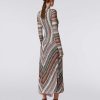 Donne Missoni Vestiti | Abito Lungo In Viscosa E Cotone A Zig Zag Con Dettaglio Cut-Out E Spacco Multicolore