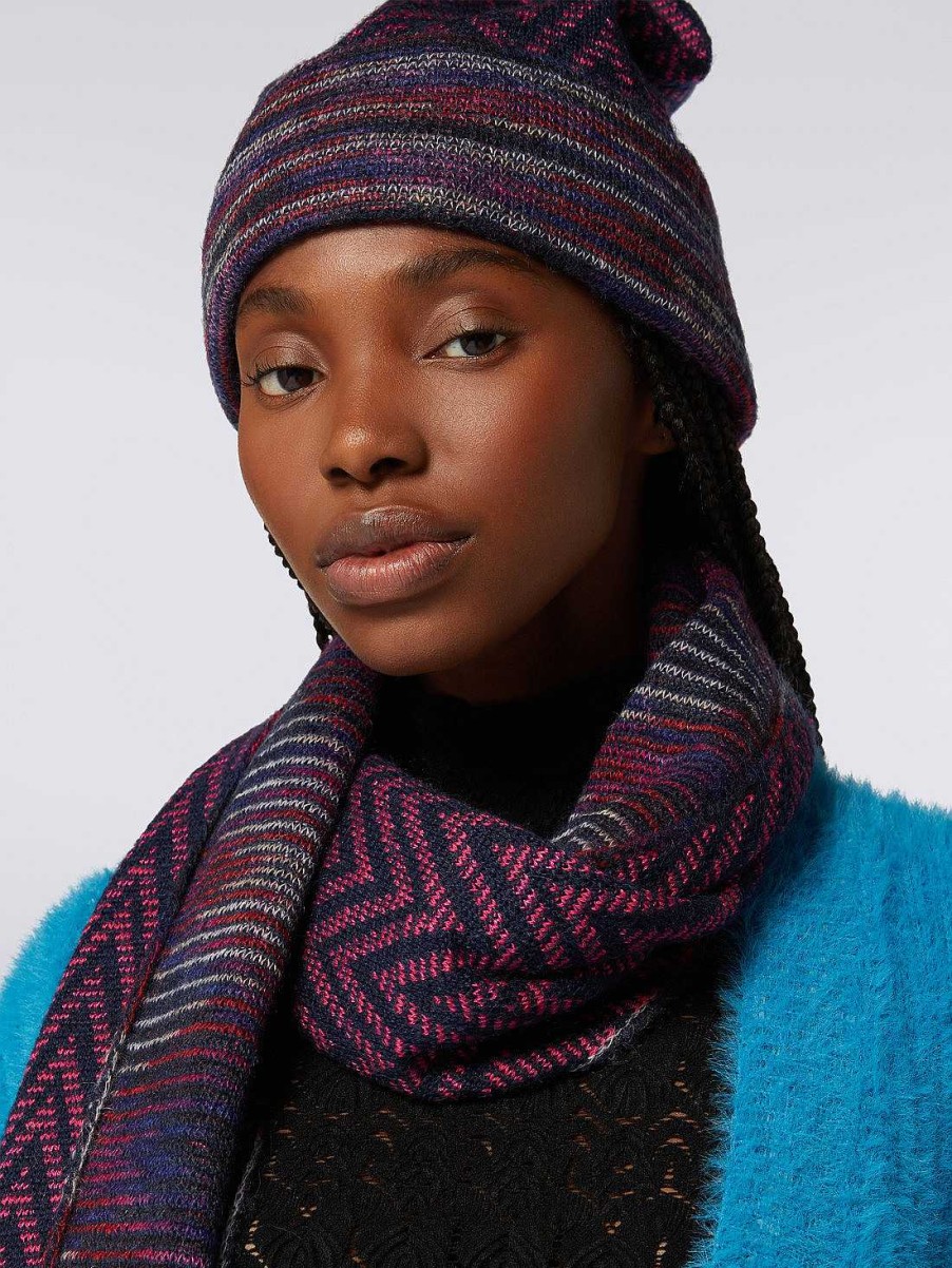 Donne Missoni Cappelli | Cappello In Lana E Alpaca A Zig Zag Multicolore