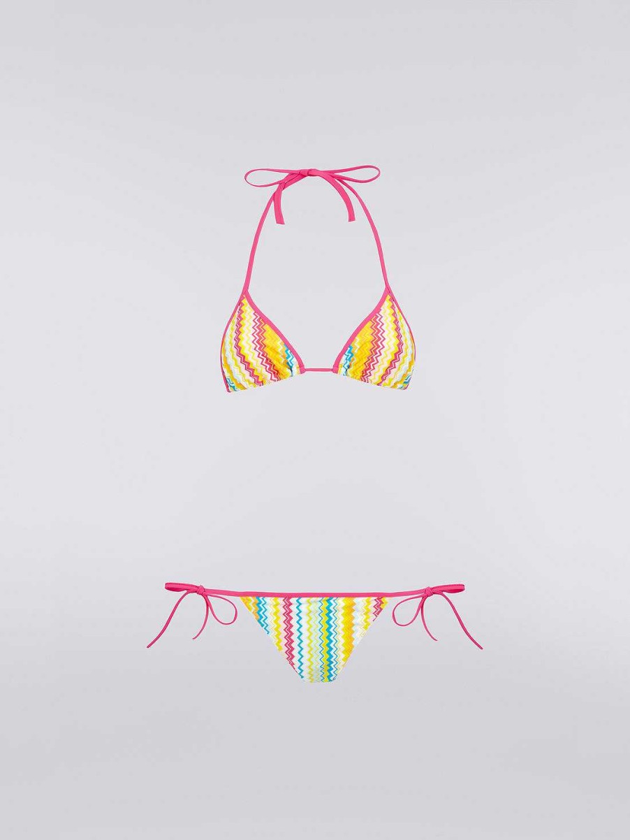 Donne Missoni Costumi Da Bagno | Bikini In Nylon Chevron Multicolore