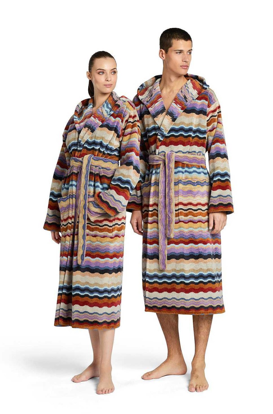 Donne Missoni Accappatoi | Accappatoio Con Cappuccio Bonnie Multicolore