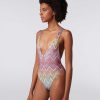 Donne Missoni Costumi Da Bagno | Costume Intero In Tessuto Con Stampa Zigzag Multicolore