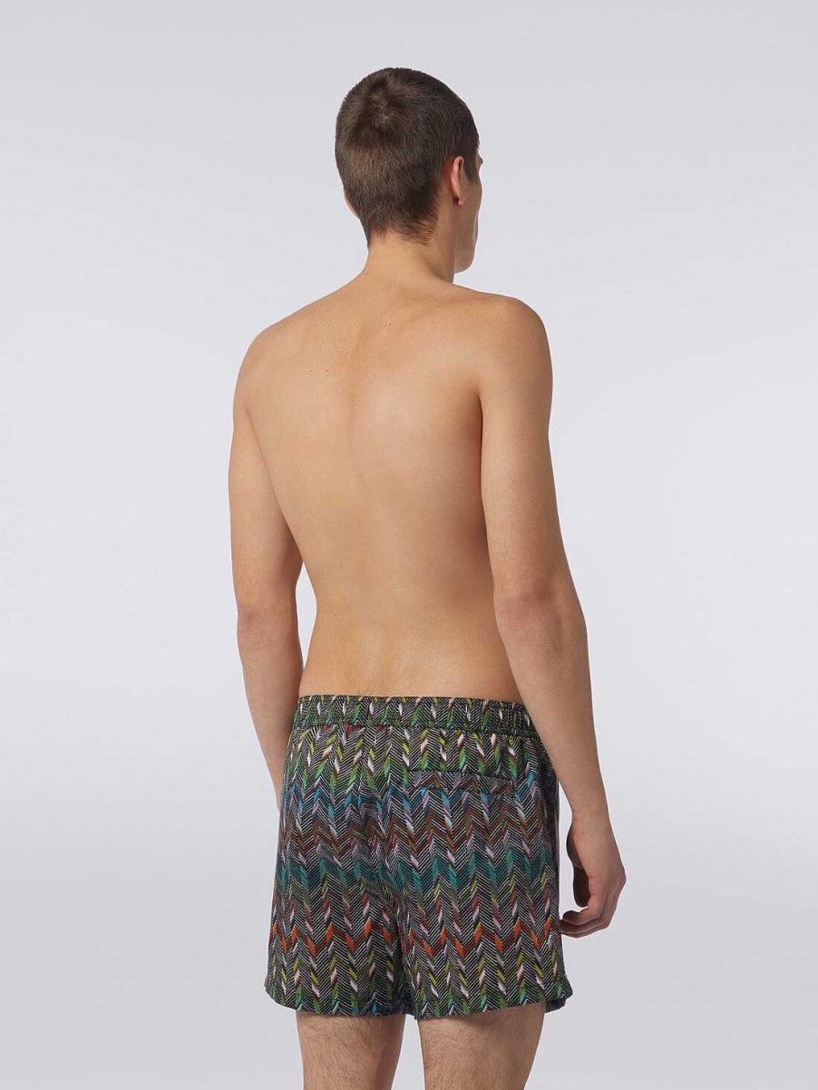 Uomini Missoni Vestiario | Boxer Da Mare In Nylon Con Stampa Logo Multicolore