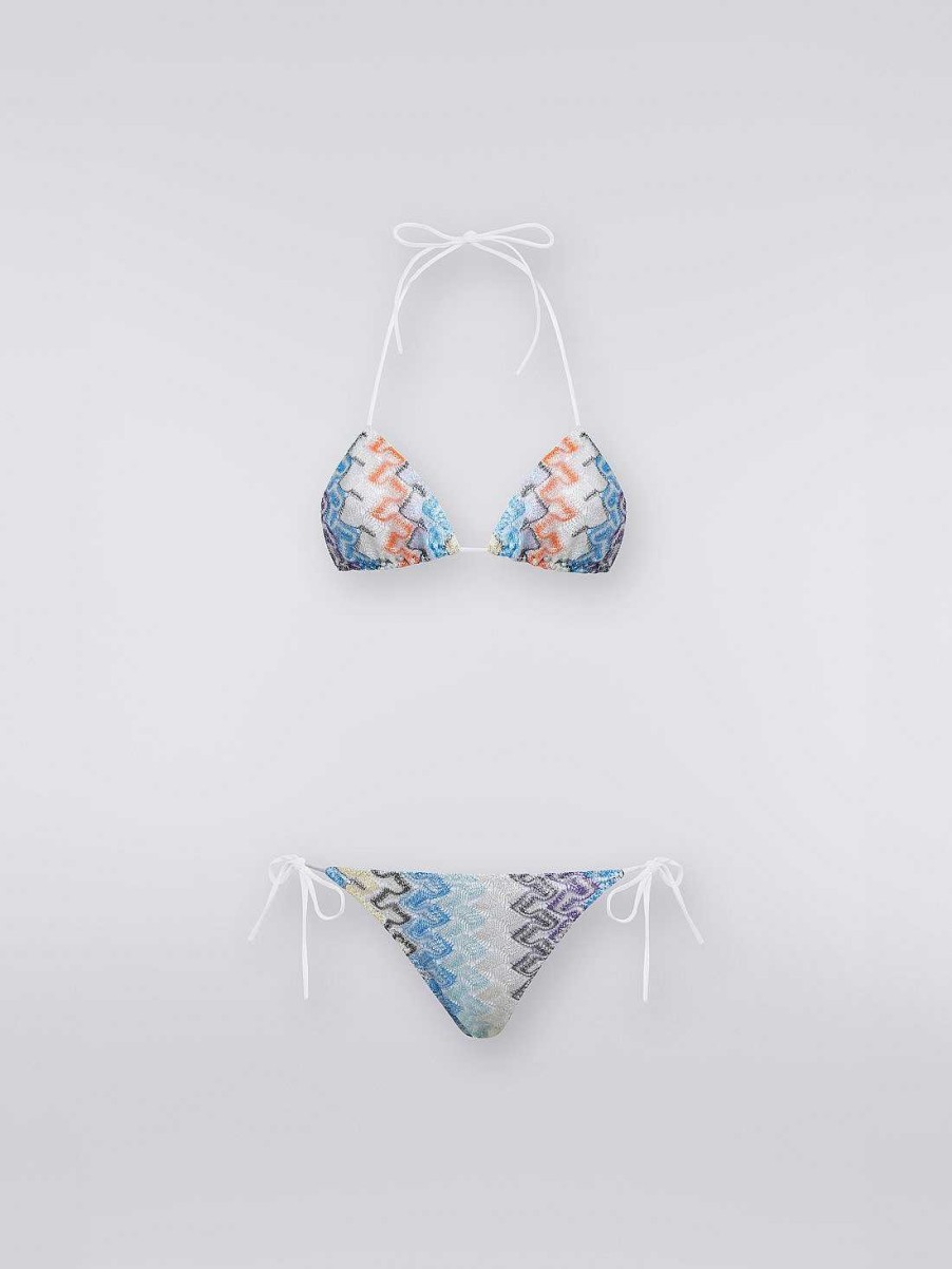 Donne Missoni Costumi Da Bagno | Bikini In Maglia Di Viscosa Effetto Pizzo Con Lame Multicolore