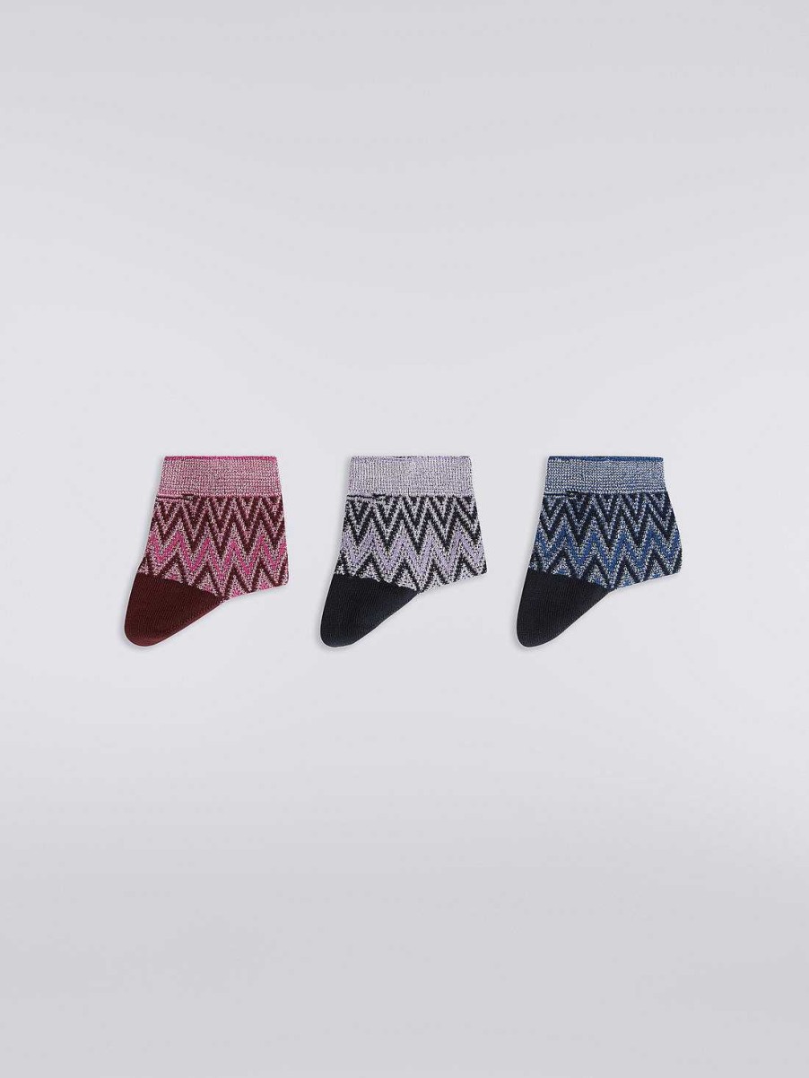 Donne Missoni Calzini | Set Di Tre Calzini Chevron In Viscosa E Cotone Multicolore