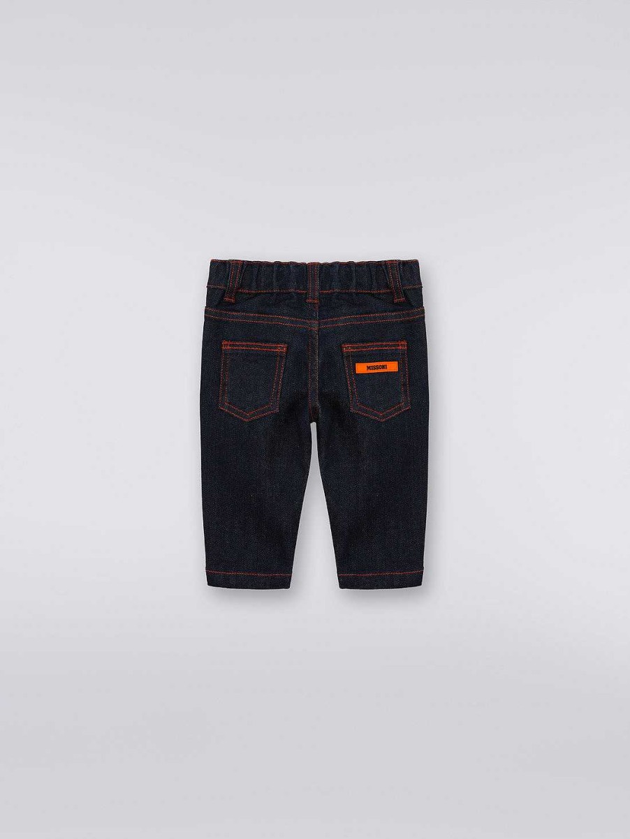 Ragazzo (4-14 Anni) Missoni | Pantaloni Cinque Tasche In Denim Blu