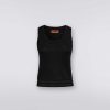 Donne Missoni T-Shirt E Top | Canotta In Misto Viscosa Con Chevron E Lame Tono Su Tono Nero