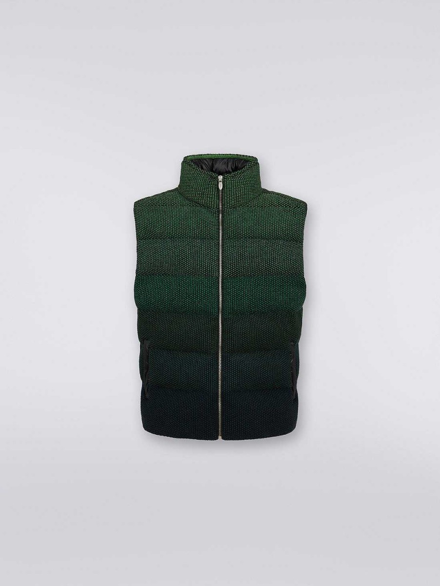 Uomini Missoni Vestiario | Gilet Imbottito Degrade Verde