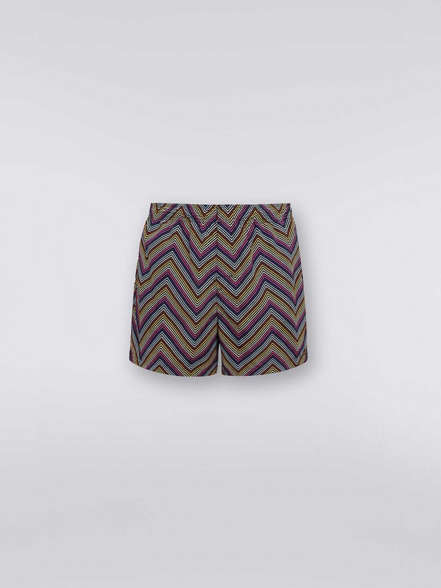 Uomini Missoni Costume Da Bagno | Boxer Da Bagno In Misto Nylon Con Stampa Zigzag Multicolore