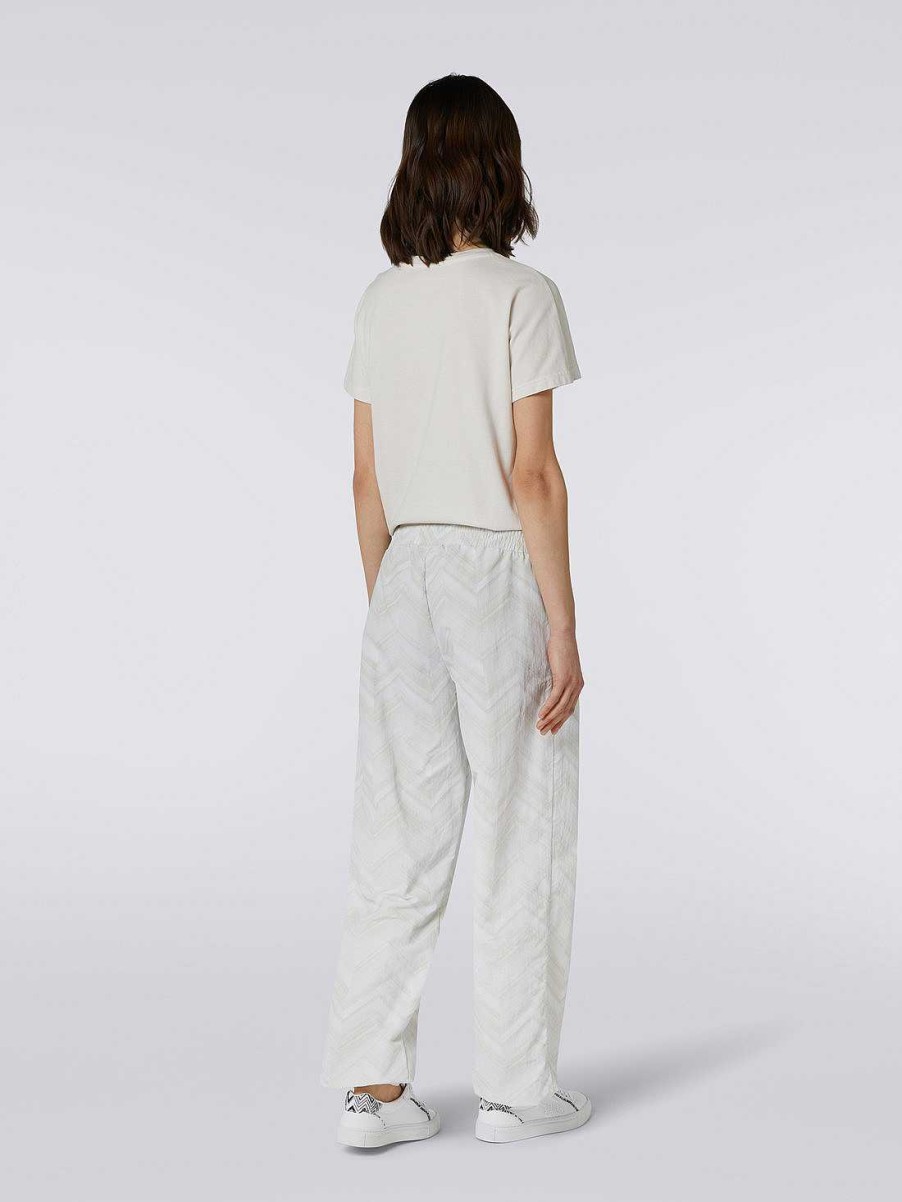 Donne Missoni Vestiario | Joggers In Nylon Chevron Bianco