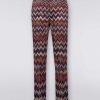 Donne Missoni Pantaloni | Pantaloni In Viscosa Con Fantasia Zigzag E Lurex Multicolore