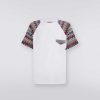 Uomini Missoni Polo E Magliette | T-Shirt Girocollo In Cotone Con Inserti In Maglia Bianco