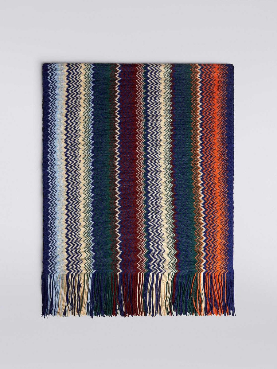 Uomini Missoni Sciarpe E Foulard | Sciarpa In Misto Lana Con Motivo Montagna Multicolore