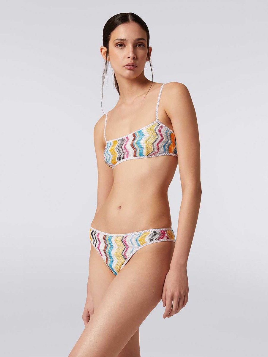 Donne Missoni Costumi Da Bagno | Bikini In Viscosa Effetto Uncinetto Multicolore