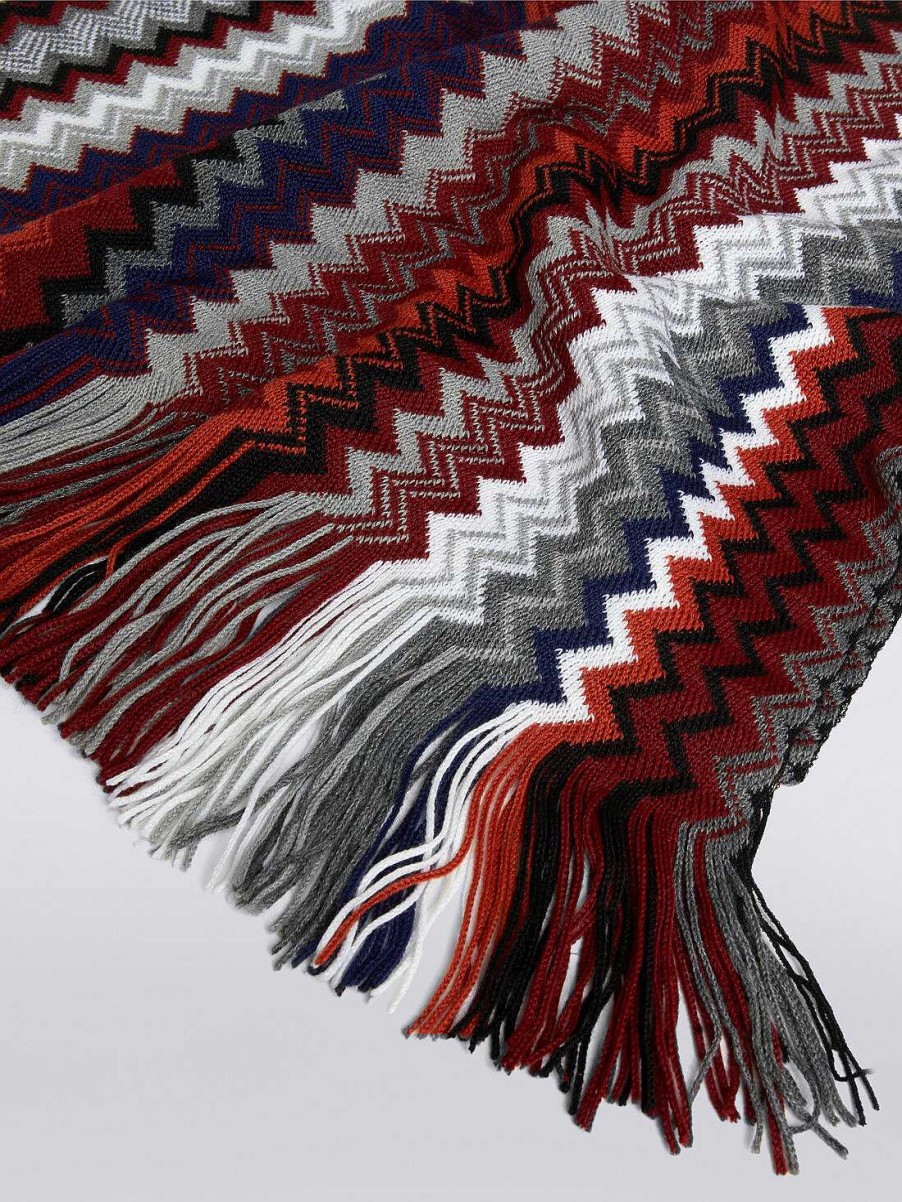 Uomini Missoni Sciarpe E Foulard | Sciarpa Zigzag In Misto Lana Con Frange Multicolore