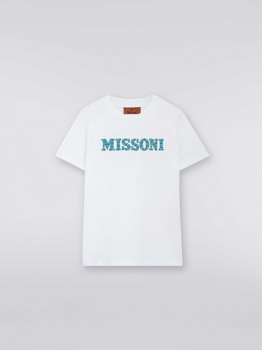 Ragazzo (4-14 Anni) Missoni | T-Shirt Girocollo In Cotone Multicolore