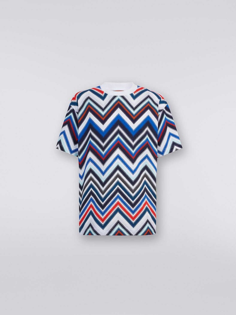 Uomini Missoni Polo E Magliette | T-Shirt Oversize In Cotone A Zigzag Multicolore