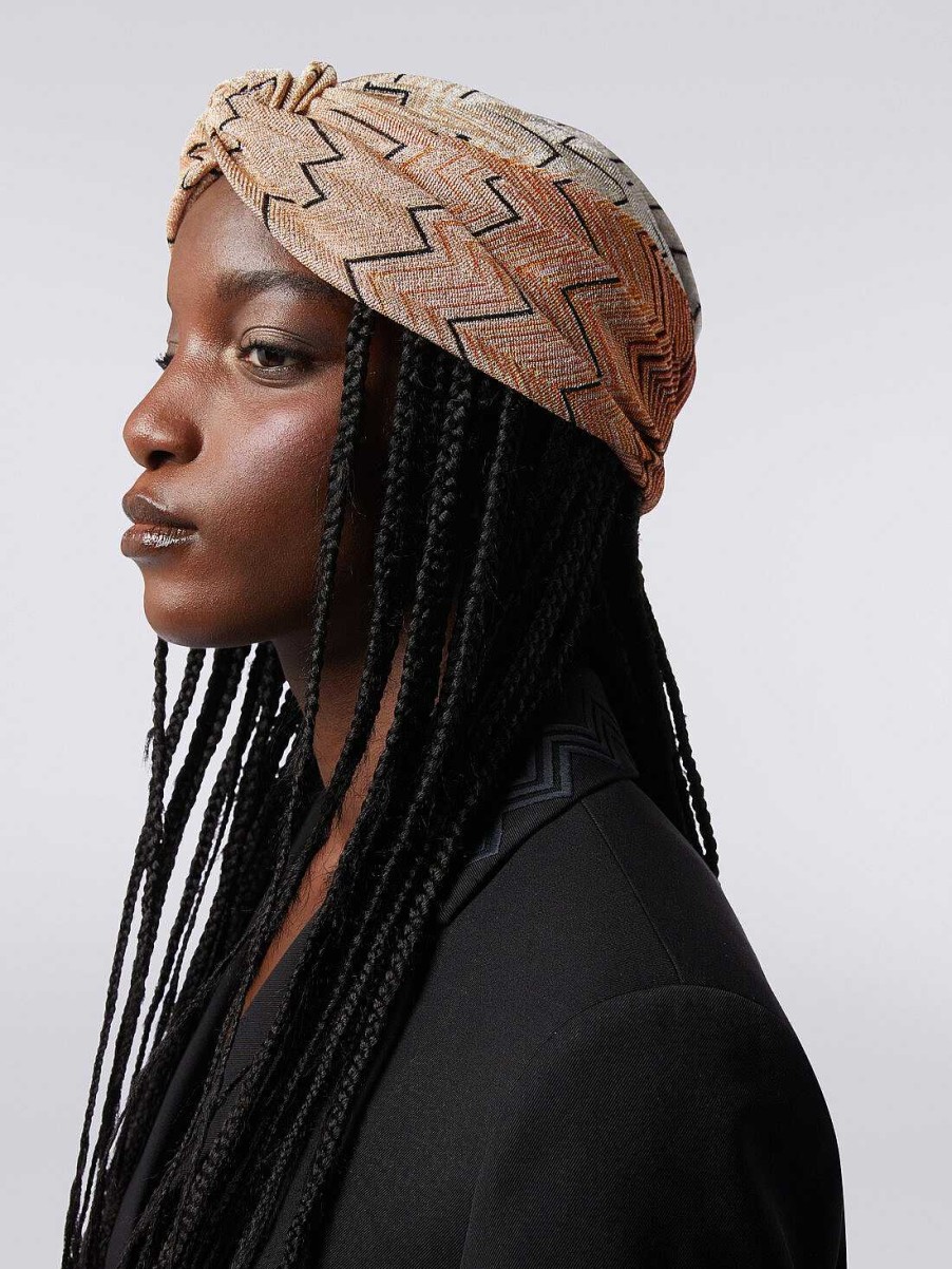 Donne Missoni Accessori Per Capelli | Turbante In Misto Viscosa Lame Multicolore