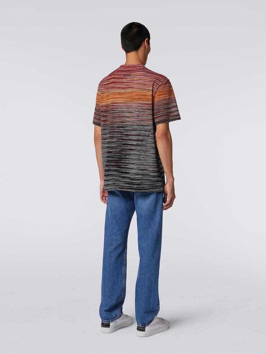 Uomini Missoni Polo E Magliette | T-Shirt In Jersey Di Cotone Fiammato Multicolore