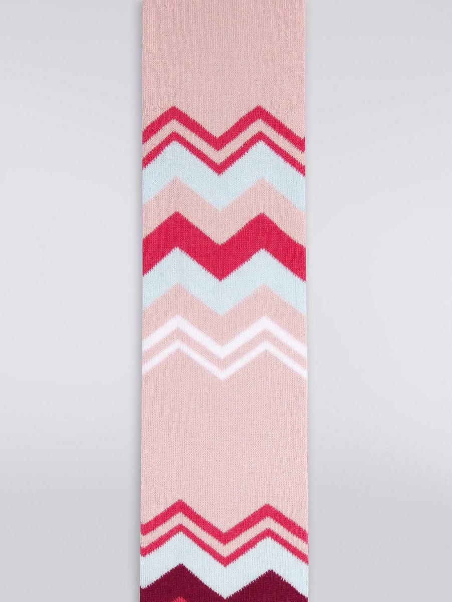 Ragazza (4-14 Anni) Missoni | Collant In Misto Cotone A Zigzag Multicolore