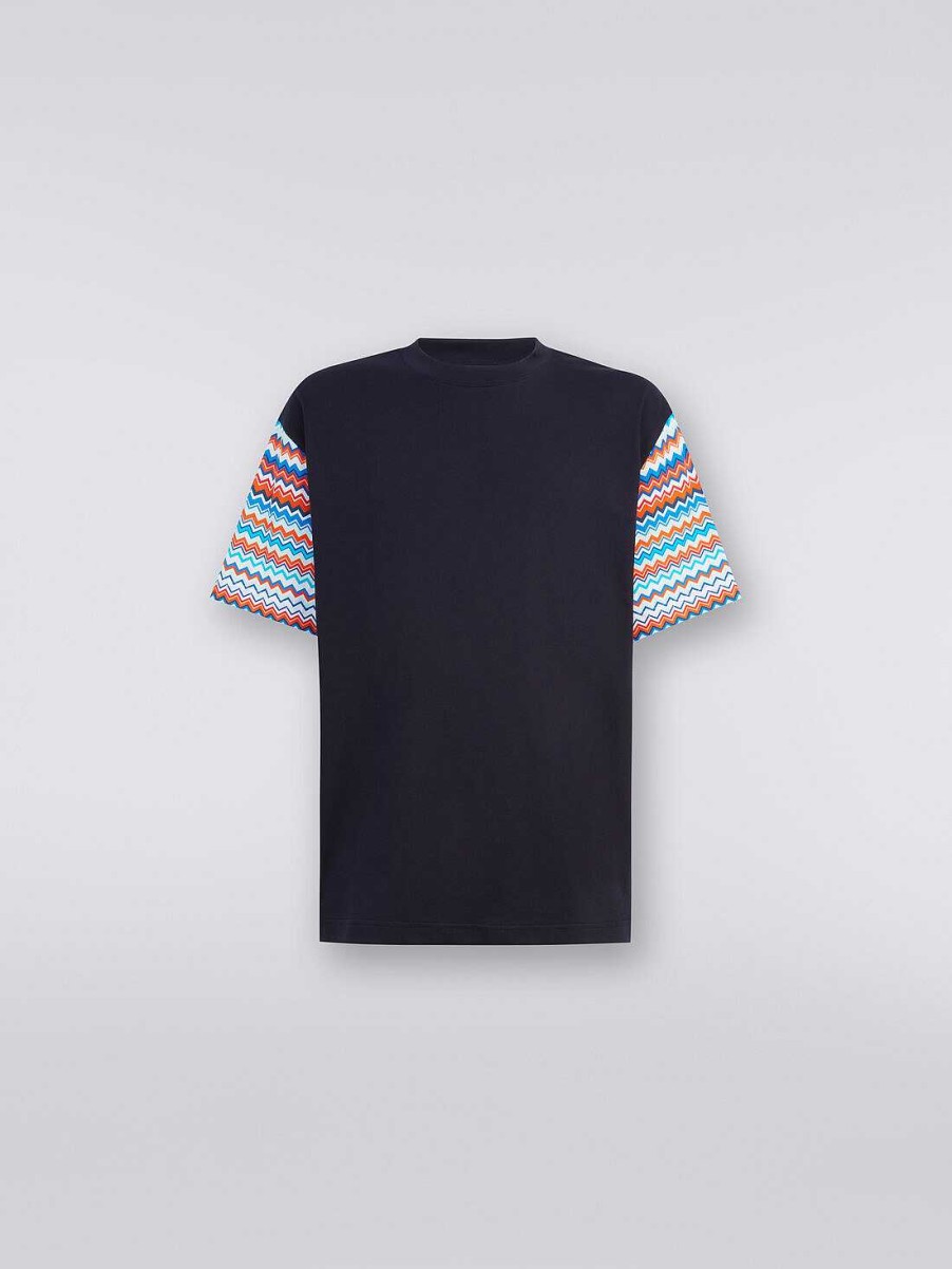 Uomini Missoni Polo E Magliette | T-Shirt Oversize In Cotone Con Inserti A Zig Zag Multicolore