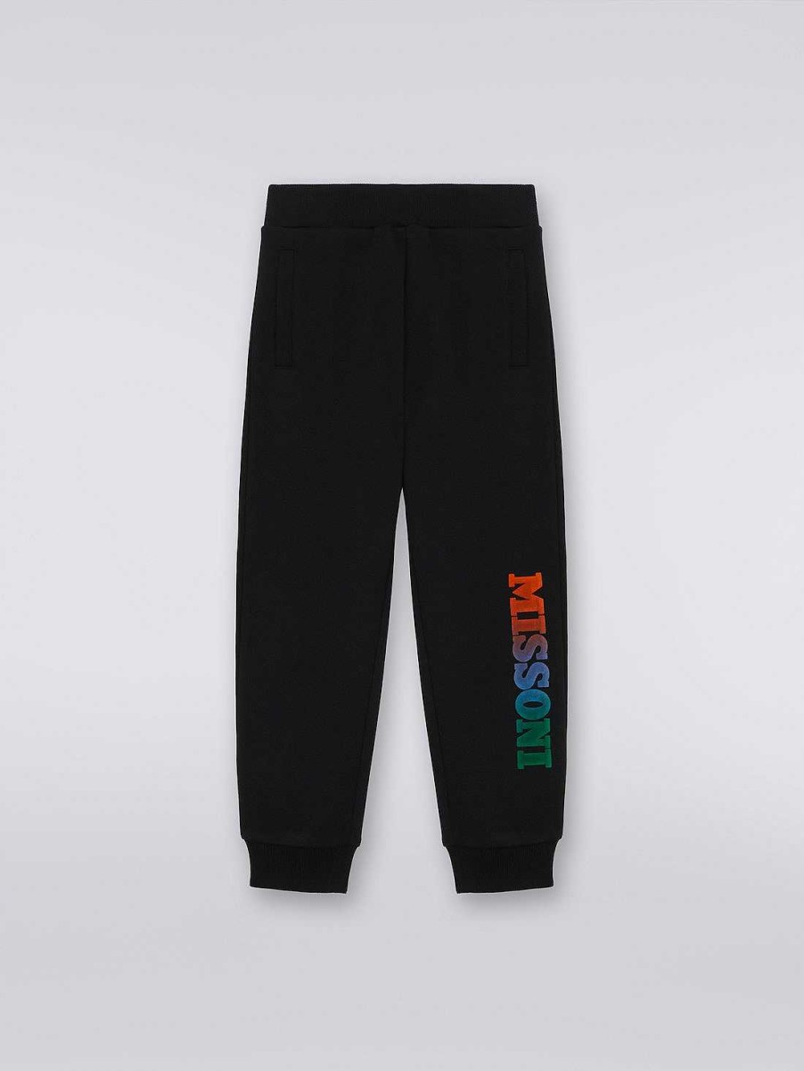 Ragazzo (4-14 Anni) Missoni | Joggers In Felpa Di Cotone Con Logo Nero