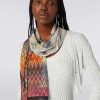 Donne Missoni Sciarpe E Foulard | Stola In Misto Seta Chevron Con Scritta Logo Multicolore