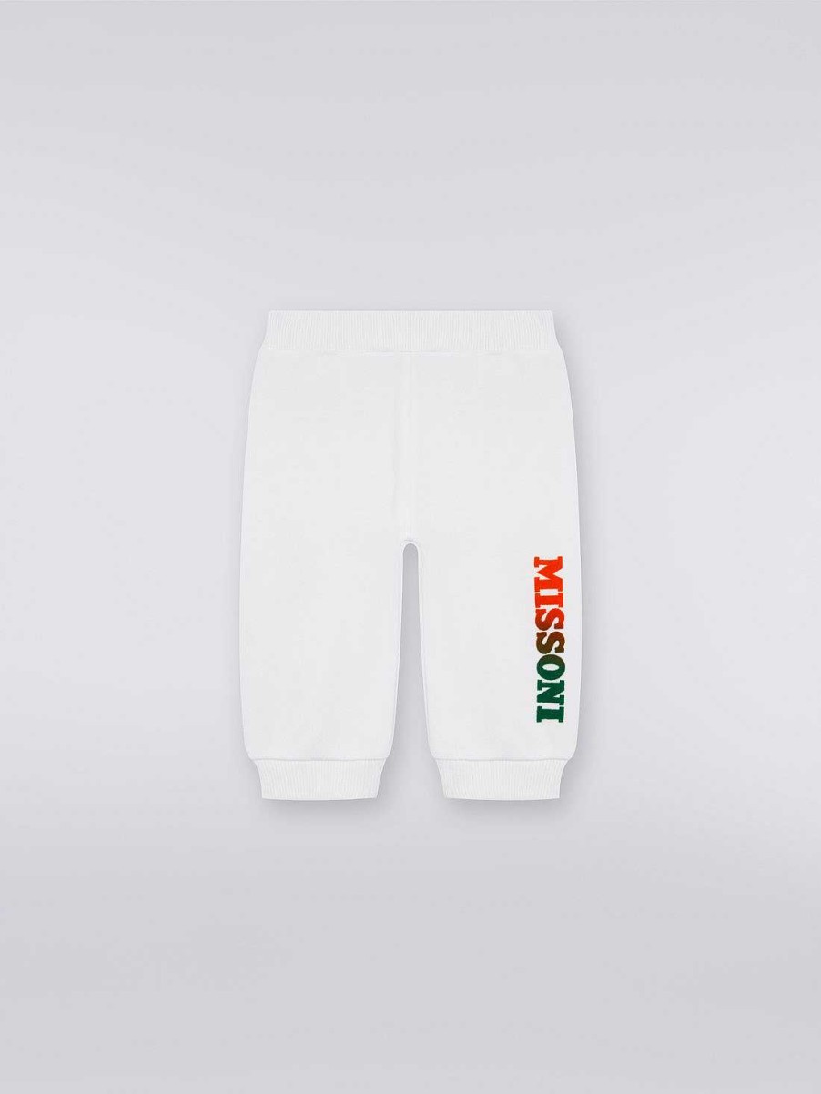 Ragazzo (4-14 Anni) Missoni | Joggers In Cotone Con Logo Degrade Bianco