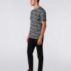 Uomini Missoni Polo E Magliette | T-Shirt Girocollo In Cotone Fiammato Nero Bianco