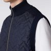 Uomini Missoni Cappotti E Giacche | Gilet Con Cucitura A Zigzag Con Retro E Profili In Maglia Blu Navy