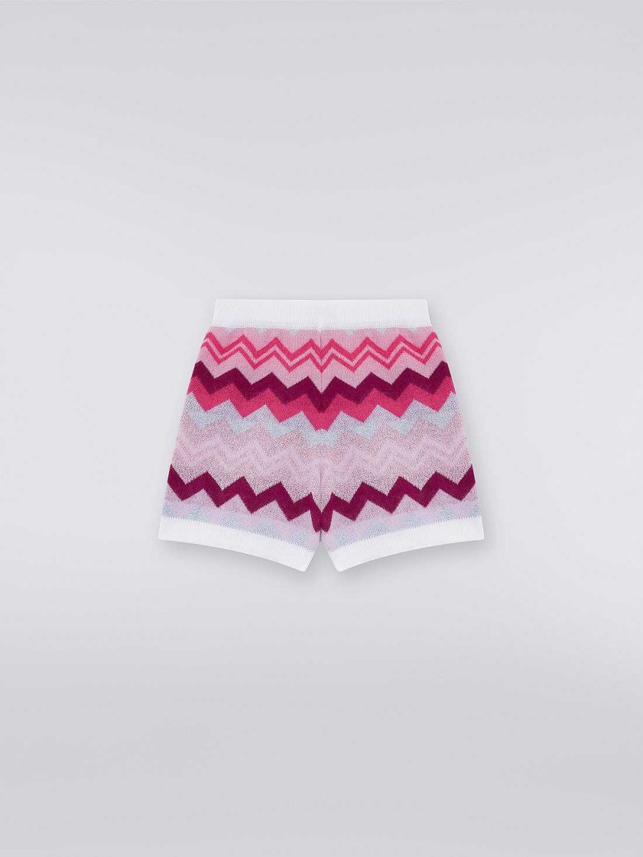 Ragazza (4-14 Anni) Missoni | Shorts In Lana A Zigzag Multicolore