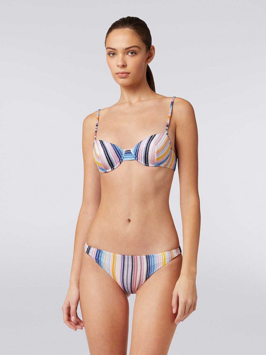 Donne Missoni Costumi Da Bagno | Bikini In Maglia Di Viscosa Rigata Multicolore