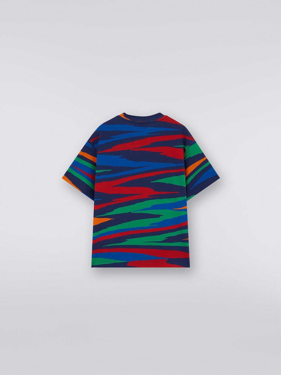 Ragazzo (4-14 Anni) Missoni | T-Shirt In Misto Cotone Fiammato Multicolore