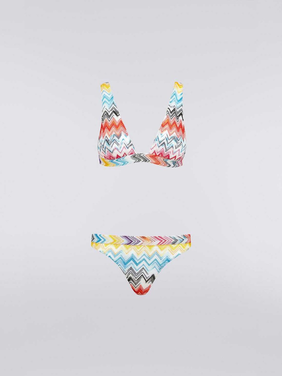 Donne Missoni Costumi Da Bagno | Bikini In Maglia Di Viscosa Chevron Multicolore