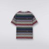 Ragazzo (4-14 Anni) Missoni | T-Shirt In Misto Cotone Con Lavorazione A Zigzag Multicolore