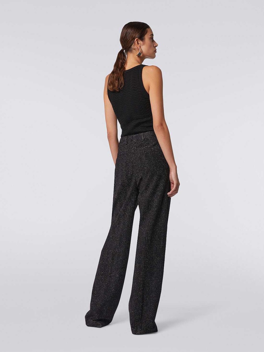 Donne Missoni Pantaloni | Pantaloni In Misto Viscosa Lame Nero