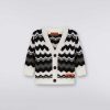 Ragazzo (4-14 Anni) Missoni | Cardigan Corto In Lana Con Zig Zag Nero Bianco