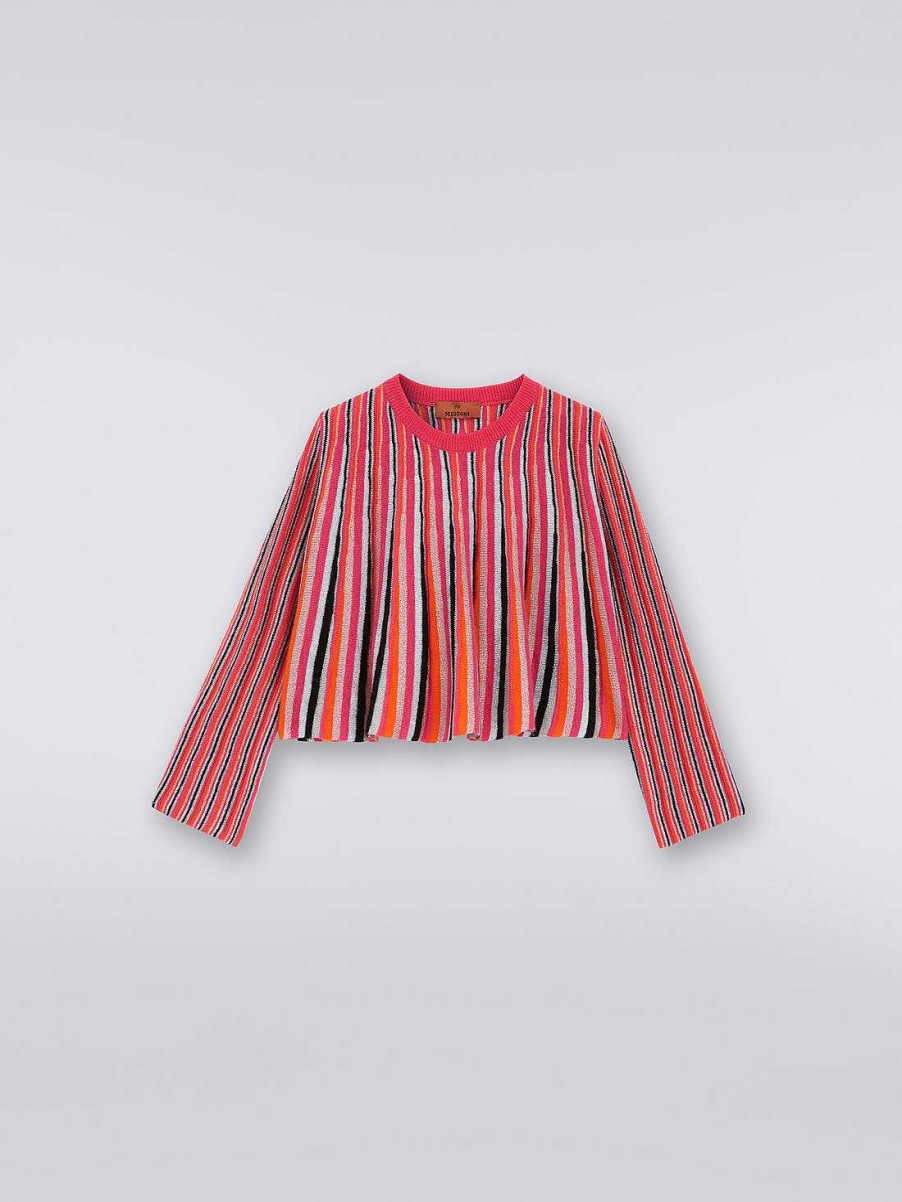 Ragazza (4-14 Anni) Missoni | Maglia In Misto Cotone A Maniche Lunghe Con Righe Verticali Multicolore