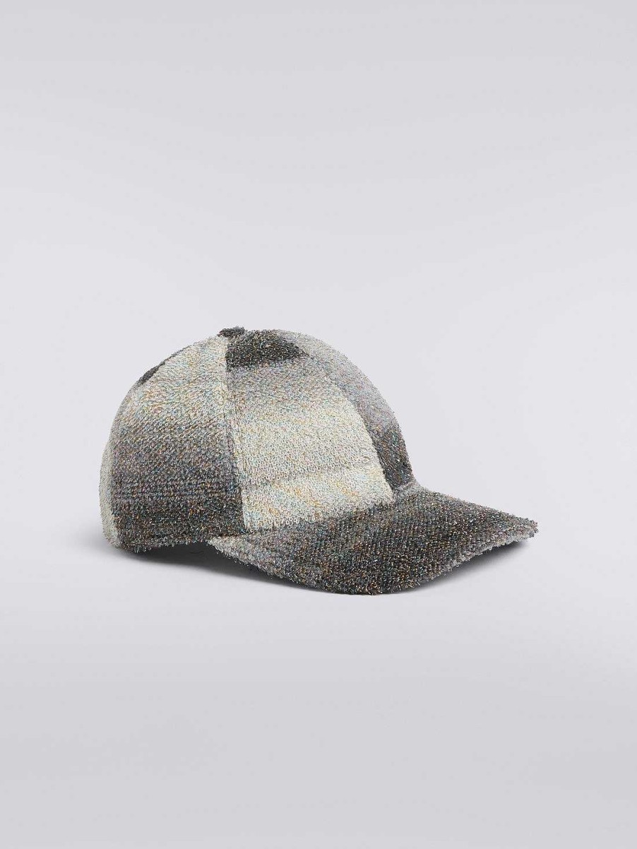 Donne Missoni Cappelli | Cappello Da Baseball In Misto Lana E Cotone Con Lurex Multicolore