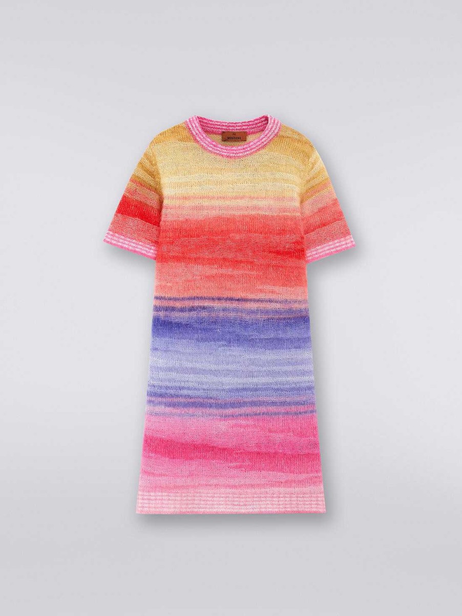 Ragazza (4-14 Anni) Missoni | Abito In Misto Mohair E Alpaca Multicolore