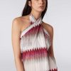 Donne Missoni Abbigliamento Da Spiaggia | Abito Copricostume Pareo Con Zig Zag Lame Bianco, Rosa E Fucsia