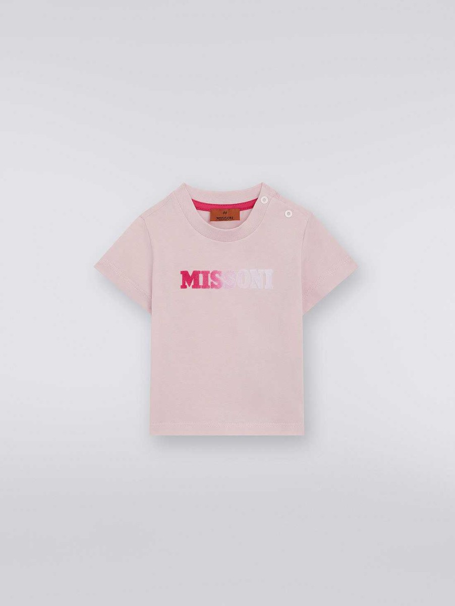 Ragazza (4-14 Anni) Missoni | T-Shirt In Cotone Con Logo Degrade Multicolore