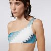 Donne Missoni Costumi Da Bagno | Bikini Monospalla Con Zigzag E Lame Bianco, Blu E Azzurro