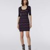 Donne Missoni Vestiti | Mini Abito Con Scollo Quadrato In Lana E Viscosa A Zig Zag Multicolore