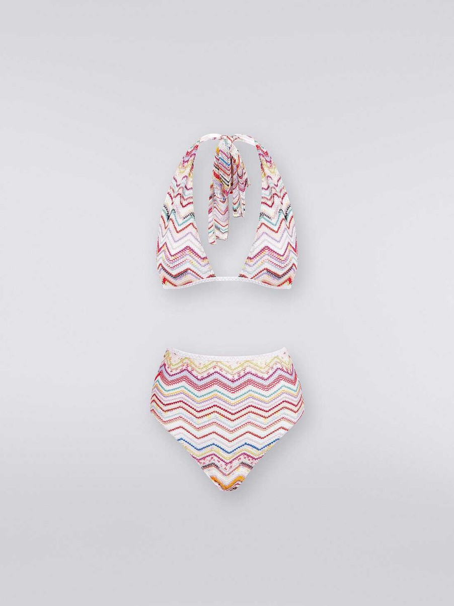 Donne Missoni Costumi Da Bagno | Bikini In Crochet Con Lurex E Slip A Vita Alta Multicolore