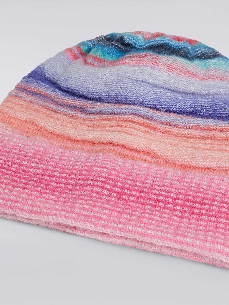 Donne Missoni Cappelli | Cappello In Mohair E Alpaca Rigato Multicolore