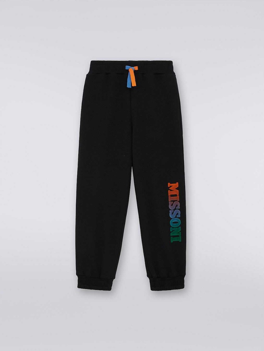 Ragazzo (4-14 Anni) Missoni | Joggers In Felpa Di Cotone Con Logo Degrade Nero